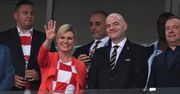 Prezydent Chorwacji na meczu z Rosją. Postawiła na narodowe barwy