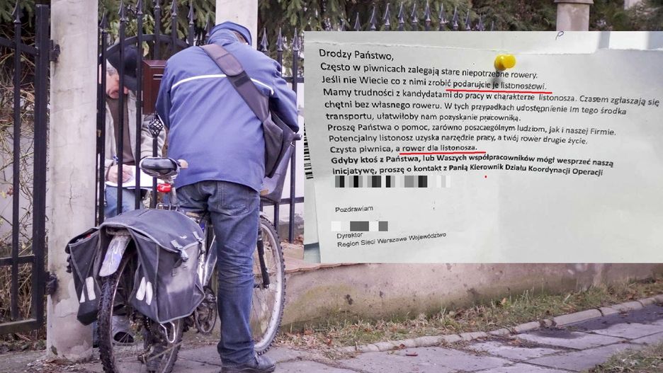 Apel przedstawiciela Poczty Polskiej do obywateli: "podarujcie rower listonoszowi"