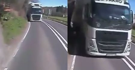 Anglik przeżył szok! Prosto na niego pędził tir z Polski
