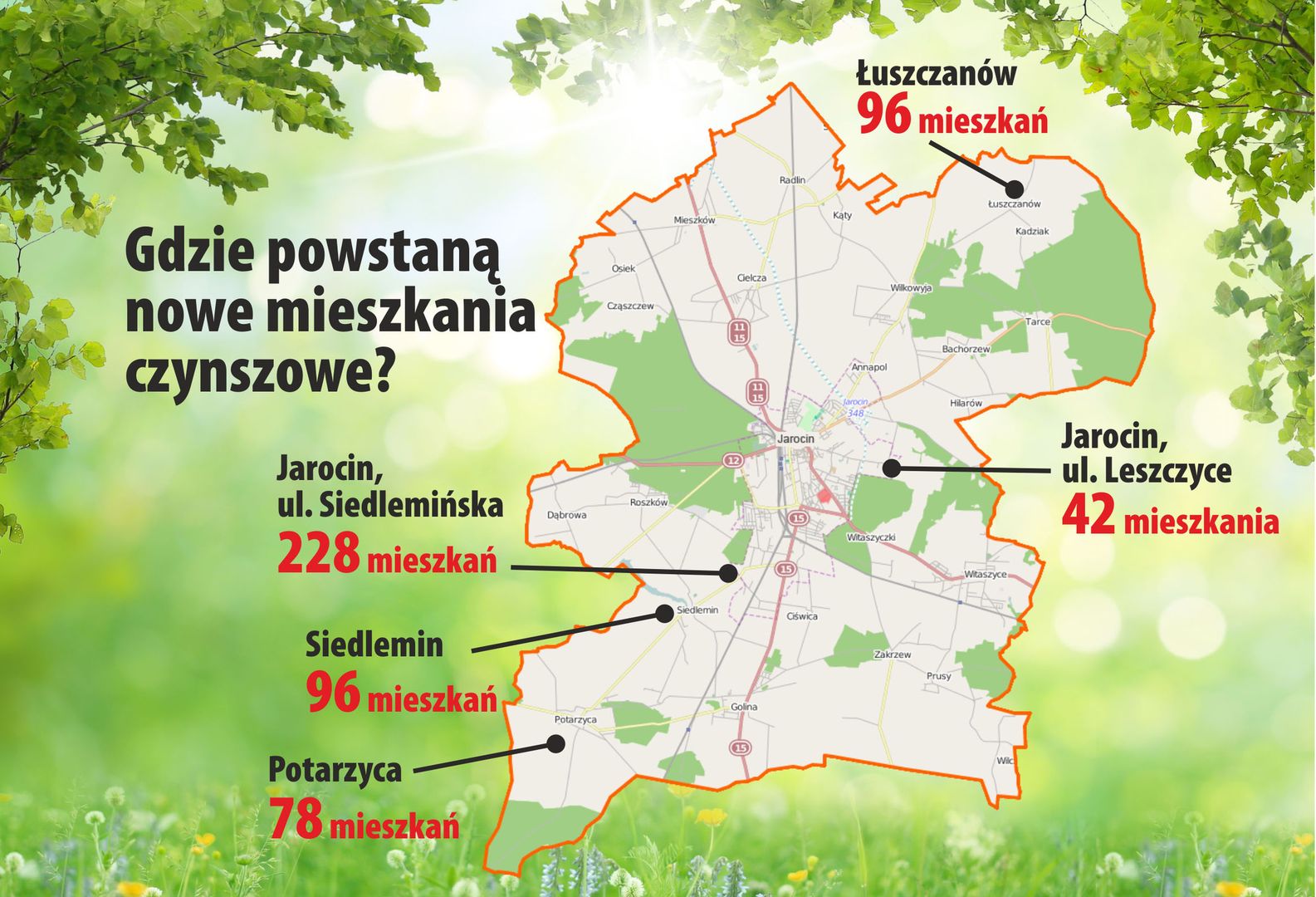 Mapa inwestycji w Jarocinie 