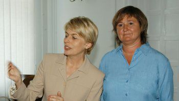 Wicepremier Izabela Jaruga-Nowacka i Magdalena Środa