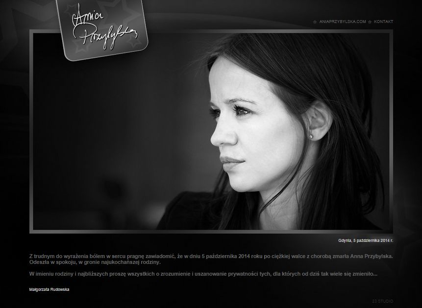 Anna Przybylska
Fotografia: screen z przybylska.com