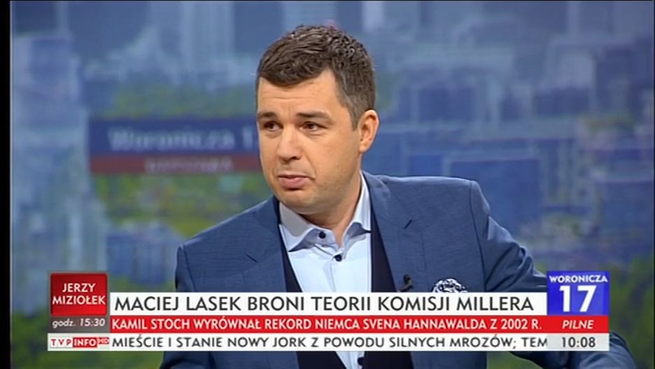 Michał Rachoń w TVP Info próbował połączyć wypadek wojskowego MIG-a z katastrofą smoleńską.