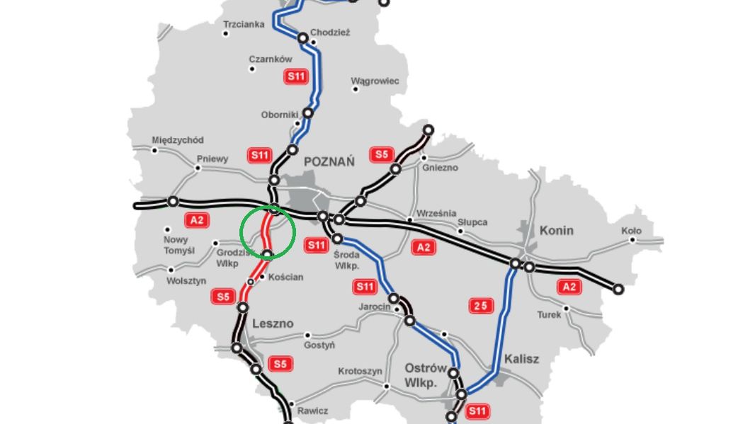 W kółku - budowany S5 Poznań - Wronczyn