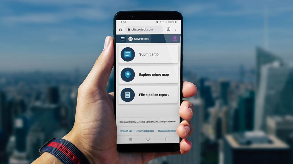 Aplikacja CityProtect firmy Motorola Solutions.