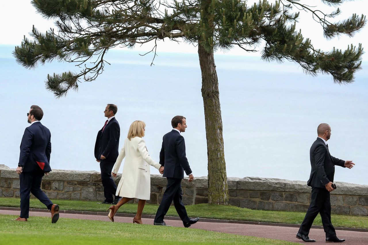 Brigitte Macron, Emmanuel Macron  - 75. rocznica lądowania w Normandii