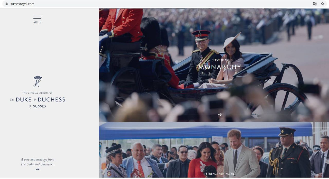 Meghan Markle i książę Harry - strona internetowa