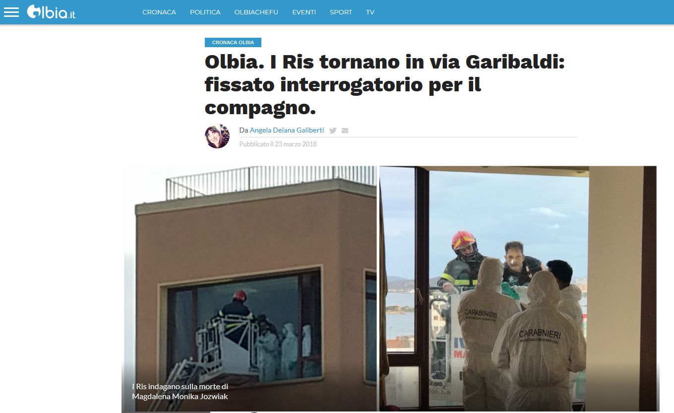Zrzut ekranu z portalu Olbia.it 