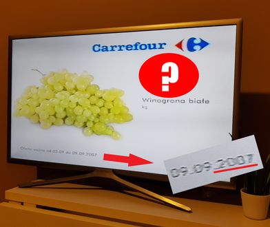 Reklama winogron z 2007. Ceny były ponad dwukrotnie niższe