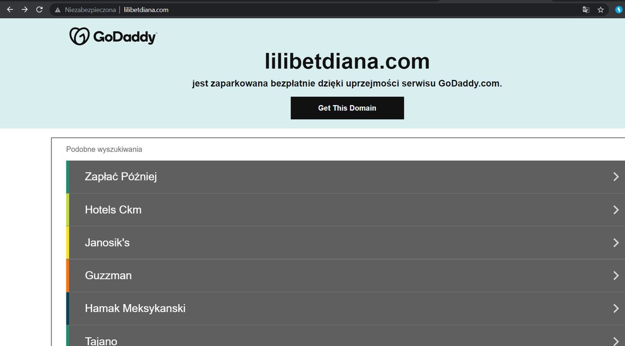 Domena LilibetDiana.com została zarejestrowana w piątek