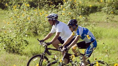 Bush i Armstrong podczas przejażdżki