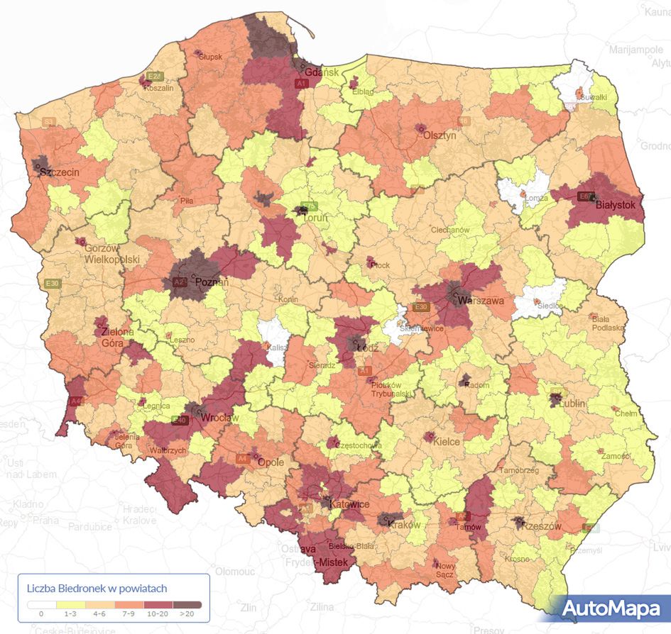 Ile jest w Polsce Biedronek? 