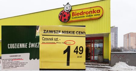 Polski czosnek z Portugalii? AGROUnia pokazała zdjęcia, które zrobiła w Biedronce. Sieć odpowiada