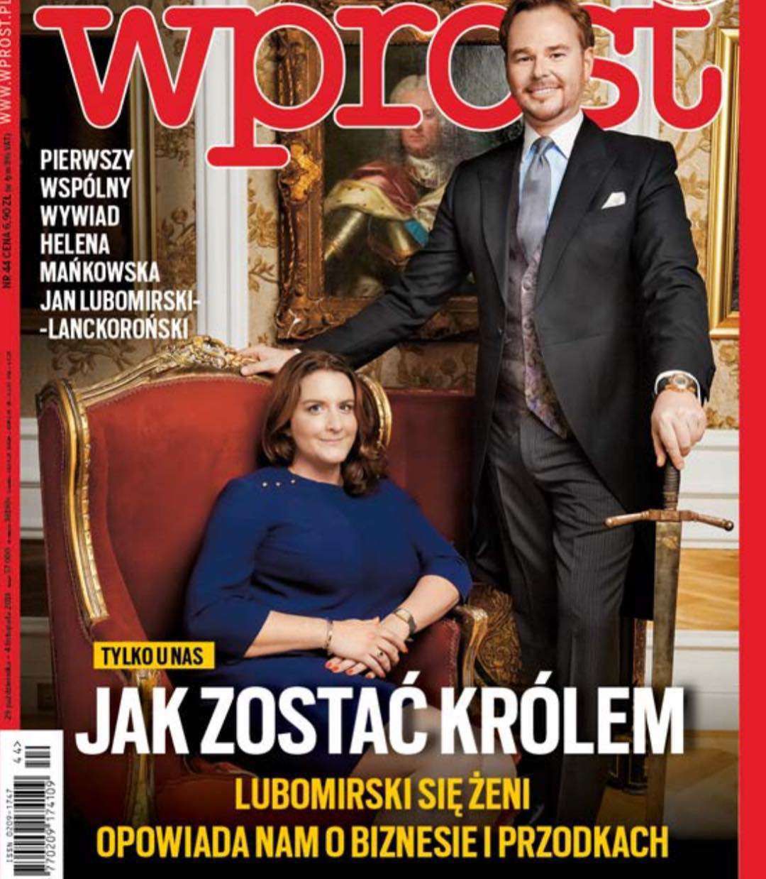 Helena Mańkowska i Jan Lubomirski-Lanckoroński na okładce Wprost. Wywiad o ślubie