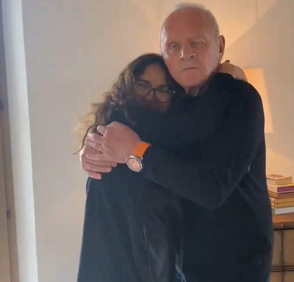 Anthony Hopkins i Salma Hayek świętują zdobycie Oscara