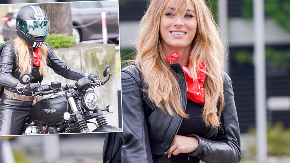 Marcelina Zawadzka na motorze podjechała do pracy