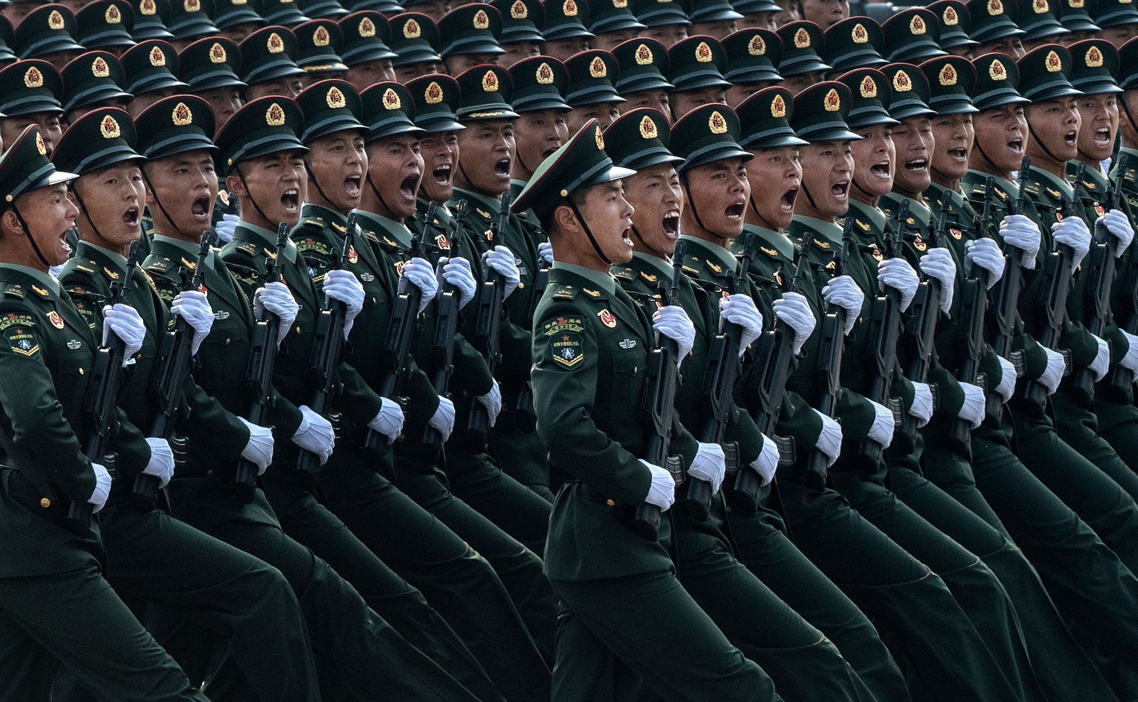 Chiny. Defilada z okazji 70-lecia proklamowania komunistycznej Chińskiej Republiki Ludowej.