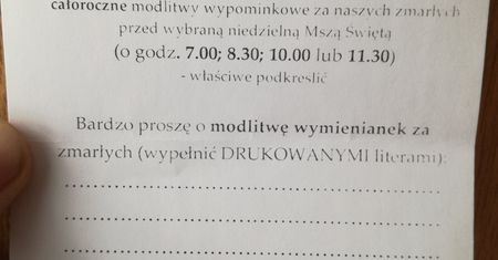 "Ofiara 15 zł od duszy". Ksiądz wycenił modlitwę
