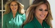 To chyba najpiękniejsza kreacja Melanii Trump! W szmaragdowej sukni spotkała się z królową uchodzącą za ikonę stylu