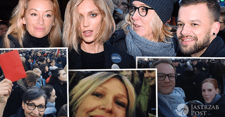 Gwiazdy na strajku w Międzynarodowy Dzień Kobiet! Anja Rubik, Martyna Wojciechowska, Agata Młynarska [GALERIA + WIDEO]