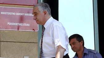 Wiceminister Obrony Narodowej Janusz Zemke i płk Eugeniusz Mleczak, rzecznik MON