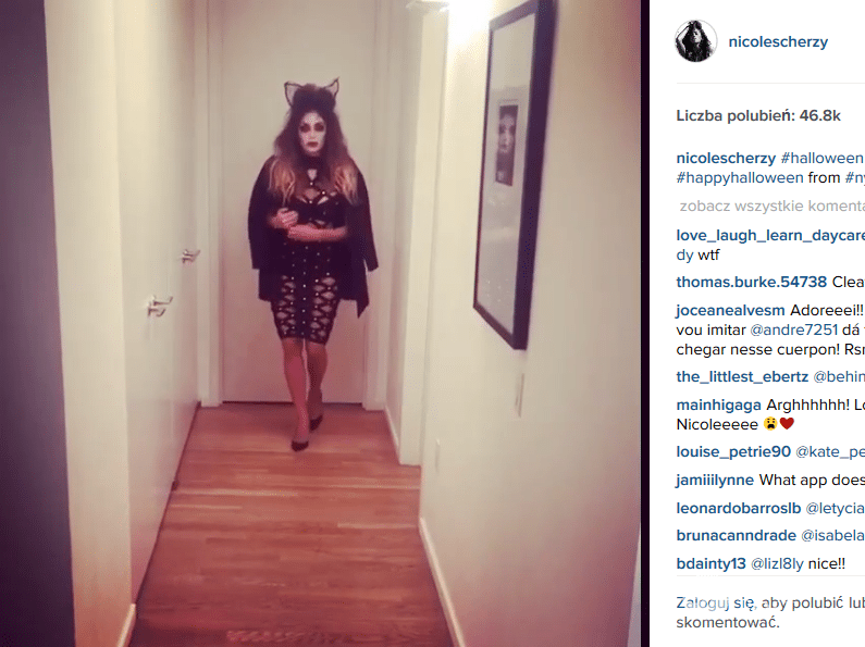 Nicole Scherzinger w sukience House of CB, kostiumie na Halloween 2015 (fot. Instagram)