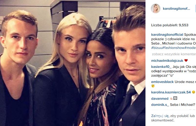 Karolina Gilon z Olą Szwed i kolegami z programu: Sebastianem i Michaelem (fot. Instagram)