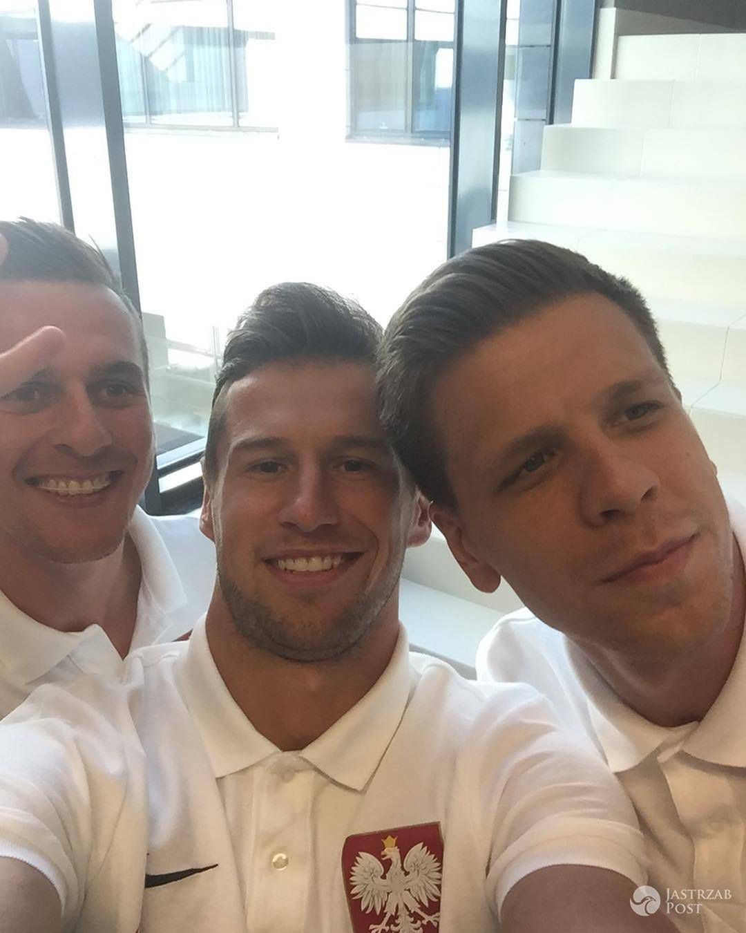 Grzegorz Krychowiak, Arkadiusz Milik i Wojciech Szczęsny