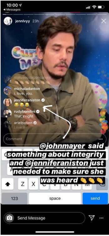 Jennifer Aniston - screen z instagrama