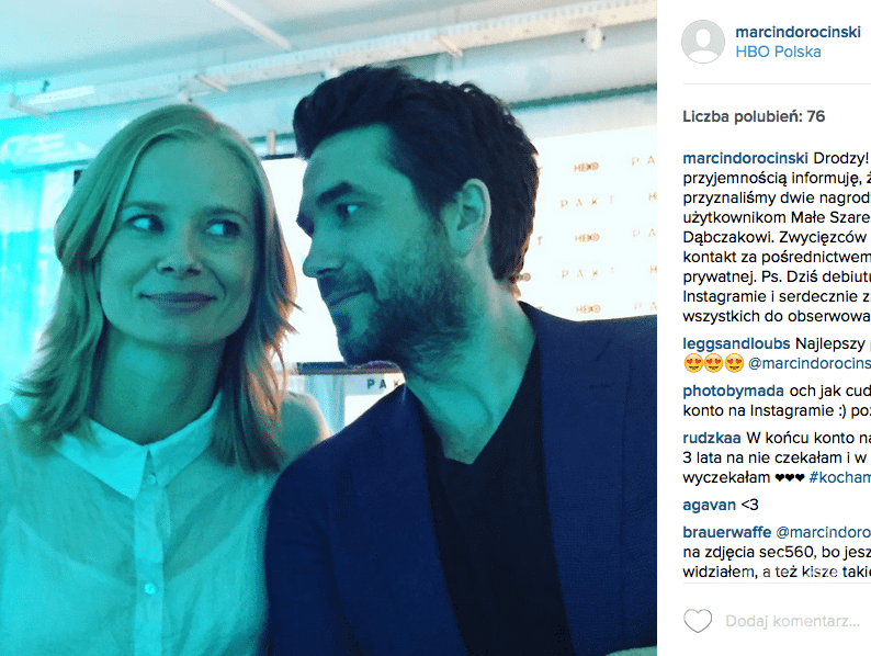 Marcin Dorociński na Instagramie