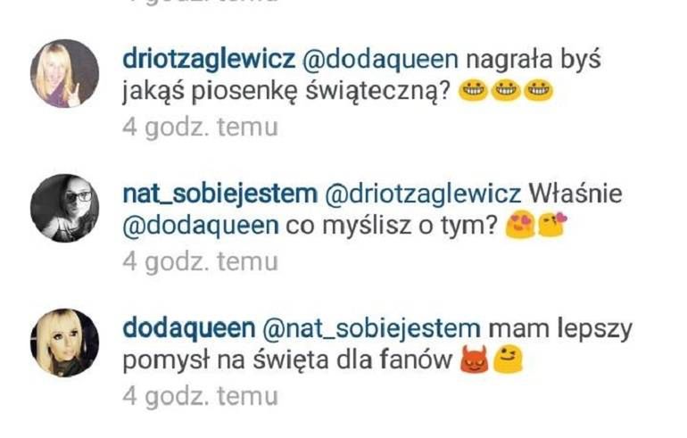 Doda na Instagramie