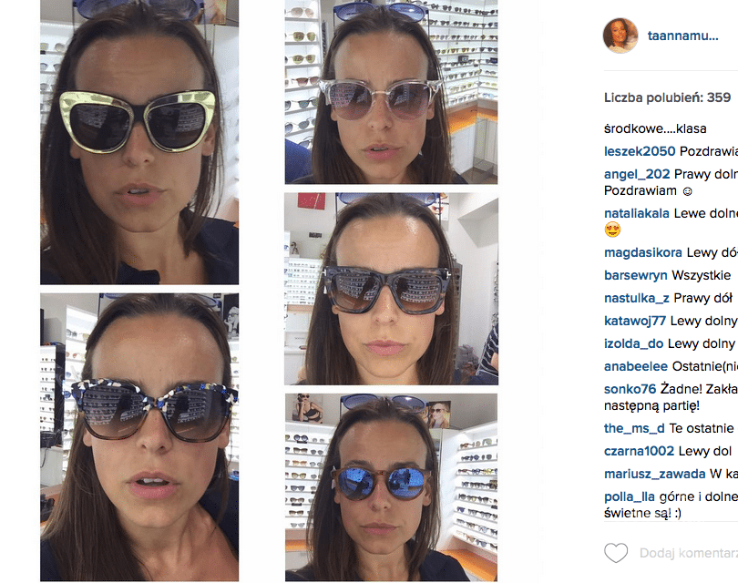 Anna Mucha na Instagramie wybiera okulary