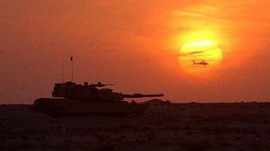 Czołg abrams w ataku na Bagdad (Fot. AFP)