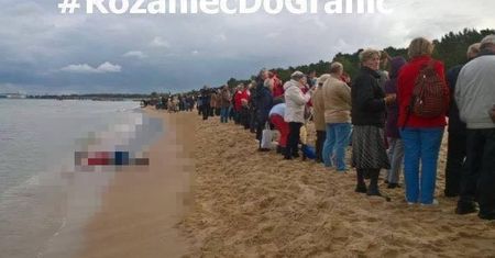 U Kijowskiego mocny fotomontaż. Uderza w "Różaniec do granic"