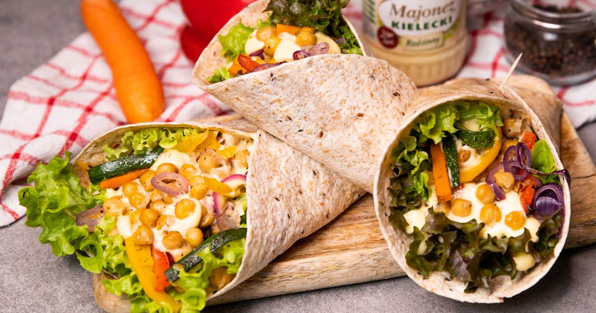 Wegański wrap z majonezem roślinnym