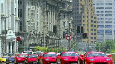 Parada Ferrari na ulicach Szanghaju