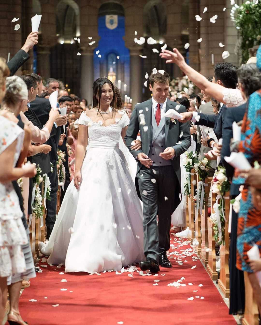 Louis Ducruet i Marie Chevallier na ślubnym kobiercu