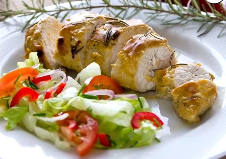 Pieczony kurczak w musztardowym sosie