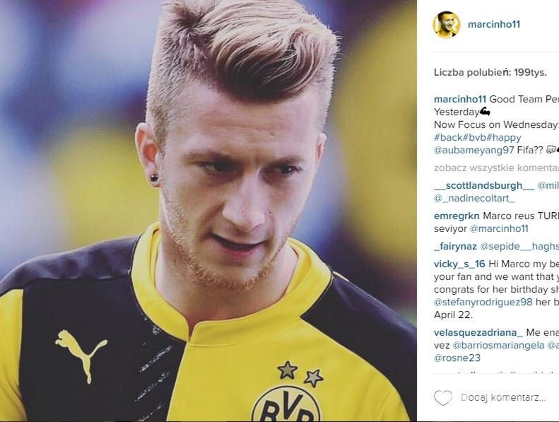Marco Reus i Robert Lewandowski w podobnych fryzurach na Instagramie