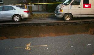 Furgonetka wpadającą do zapadliska w Nowym Jorku. Nagranie świadka