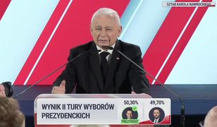 "Niagara kłamstw". Kaczyński reaguje na wyniki exit poll. Przemówienie prezesa PiS