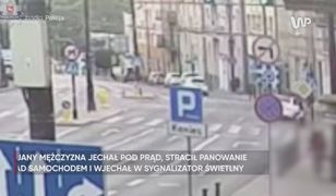 Pijany jechał pod prąd. Wszystko nagrał monitoring