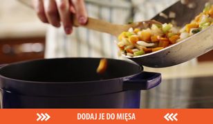 Udziec cielęcy duszony w czerwonym winie i pomidorach