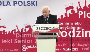 Jarosław Kaczyński podczas konwencji PiS w Szczecinie. "Odrzucamy eksperymenty kosztem dzieci"