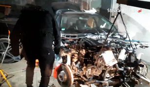 Złodzieje samochodów zatrzymani. Wideo z dziupli z luksusowymi autami