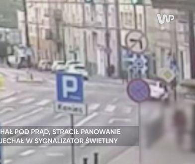 Pijany jechał pod prąd. Wszystko nagrał monitoring