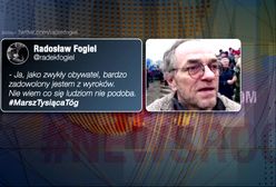 Uniewinniony Piotr Najsztub na "Marszu tysiąca tóg". Wicerzecznik PiS zareagował