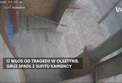 O włos od tragedii w Olsztynie. Z sufitu spadło prawie pół tony gruzu