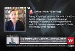 Zuzanna Rudzińska-Bluszcz, kandydatka RPO odniosła się do słów Anny Schmidt-Rodziewicz