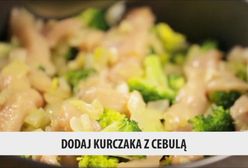 Zapiekanka brokułowa z kurczakiem. Obiad z piekarnika